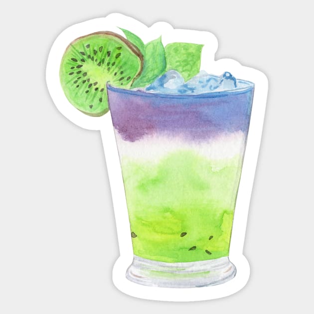 Fresh kiwi cocktail Sticker by DreamLoudArt